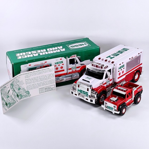 Hess Other - New 2020 Hess Ambulance and Rescue Truck Set with Lights and Sounds Original Box